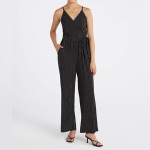 Kaileigh Black and White Knit Jumpsuit small